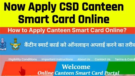 csd canteen smart card renewal online|csd canteen card online apply.